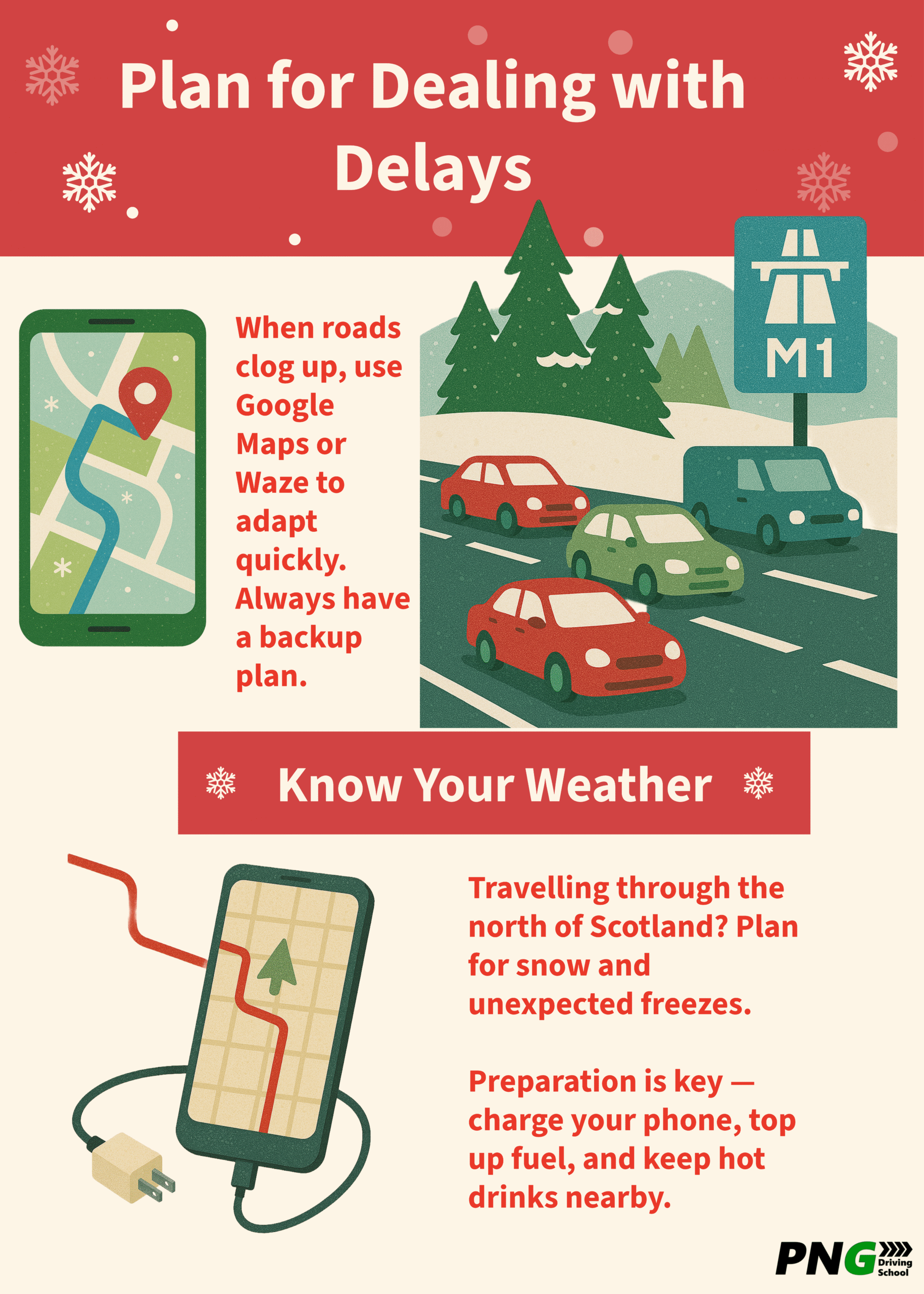 Alternative routes during Christmas travel infographic